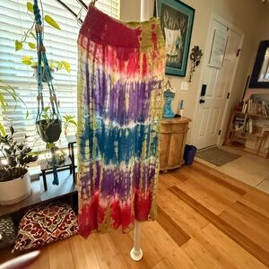 Boho Tie-Dye Wide Leg Pants – Free Size, 100% Viscose